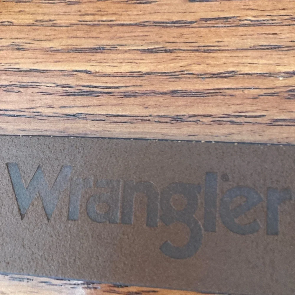 Wrangler Western Leather Embossed Cowboy Bald Eagle Brown Belt Men’s Size 40/100